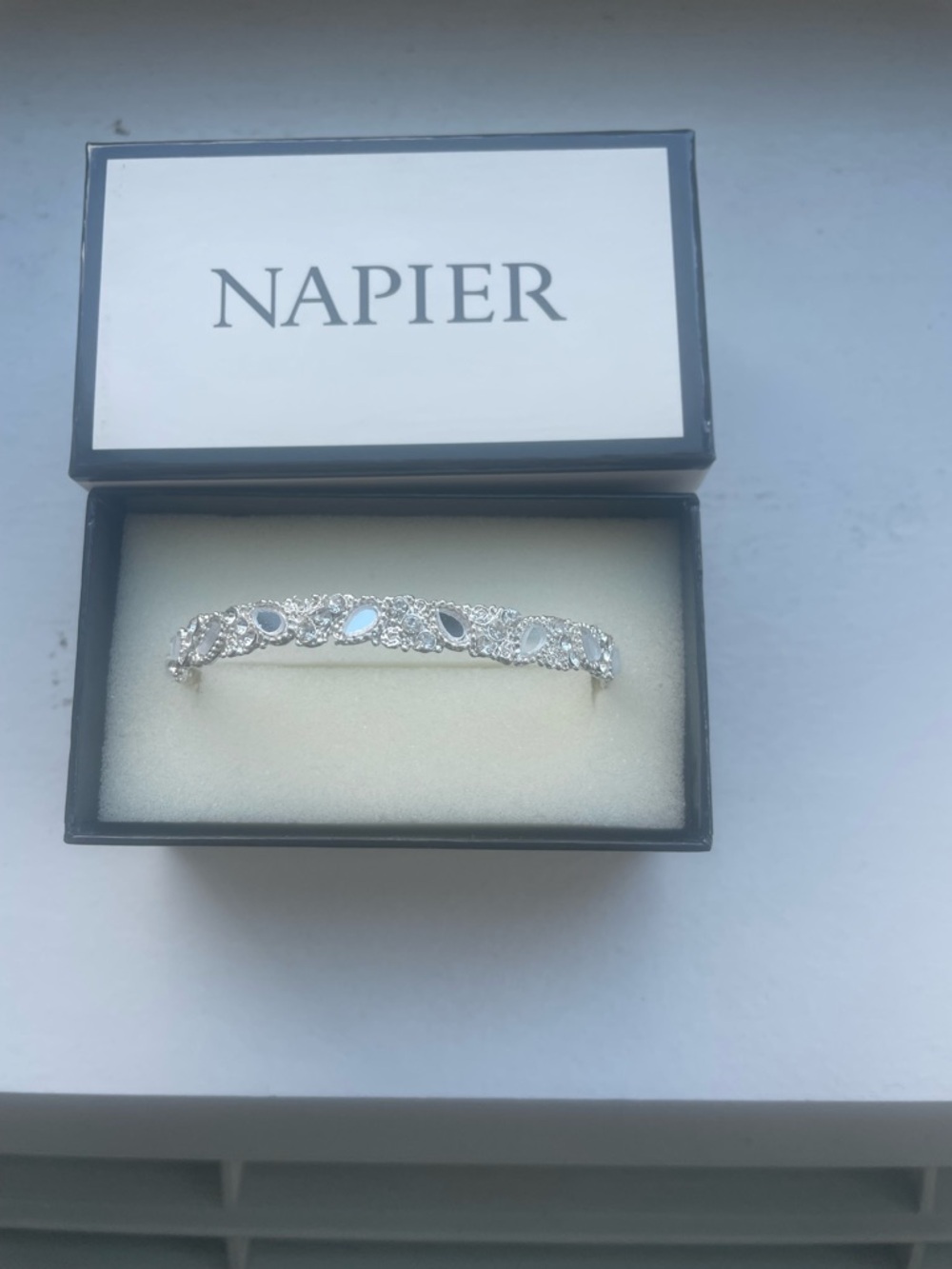 Napier Silver Marquise Crystal Bracelet - Silver
